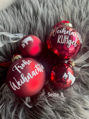 Weihnachtskugel Set 4er Rot