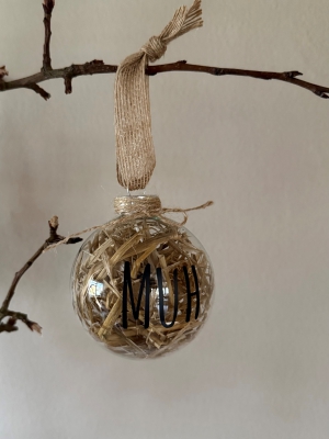 Weihnachtskugel Stroh im Glas 3er Set