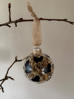 Weihnachtskugel Stroh im Glas 3er Set