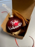 Weihnachtskugel Frohe Weihnachten 6cm rot matt