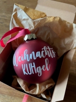 WeihnachtKUHgel 8cm rot matt