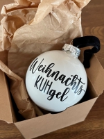 WeihnachtsKUHgel 8cm weiss glanz