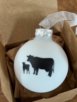 Weihnachtskugel Frohe Weihnachten 6cm weiss matt